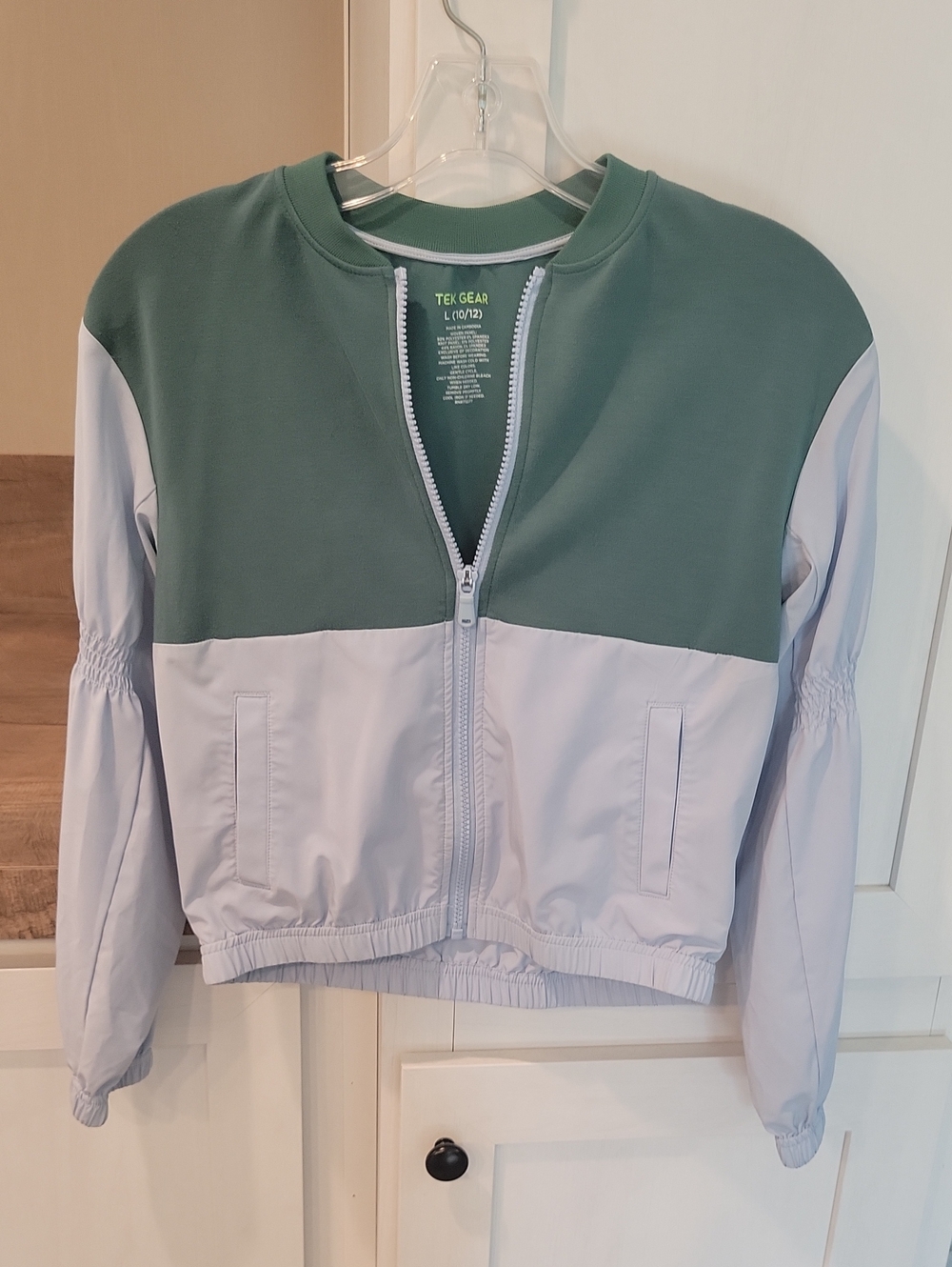 tek gear Green and Light Gray Colorblock Bomber Jacket - Kid'S